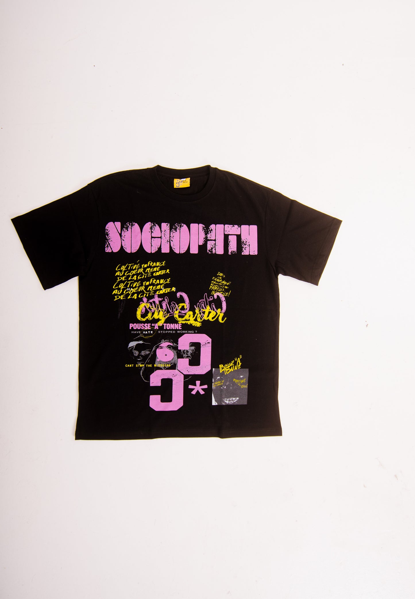 SOCIOPATH BLACK TEE - CITY CARTER