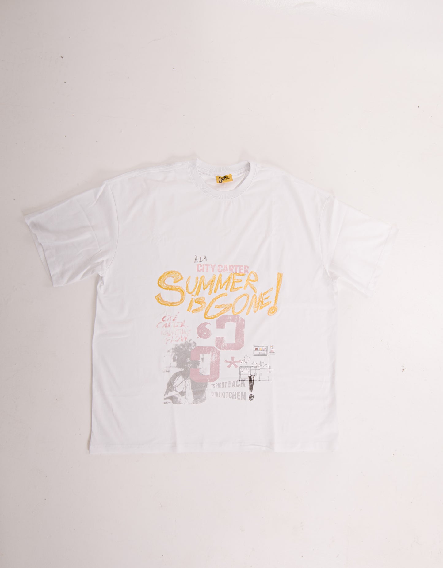GONE FOR THE SUMMER WHITE TEE - CITY CARTER