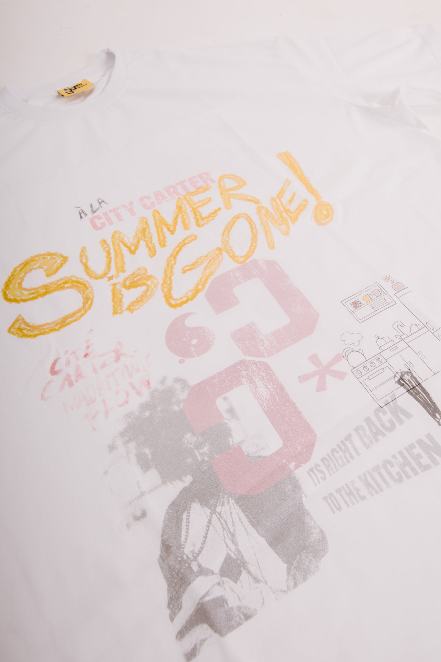 GONE FOR THE SUMMER WHITE TEE - CITY CARTER